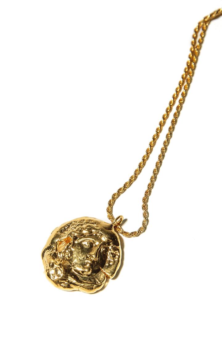 Moda Operandi Pamela Card Birth Of Venus 24k Gold-plated Necklace