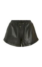 Zeynep Aray Leather Drawstring Shorts