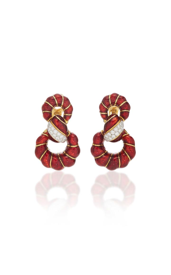 David Webb Fancy Hoop Earrings