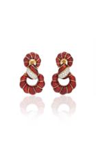 David Webb Fancy Hoop Earrings