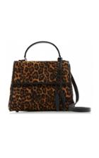 Hunting Season Viola Leather-trimmed Leopard Print Suede Bag