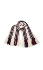 Tory Burch Crocheted Striped Wool-blend Scarf