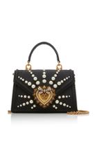 Dolce & Gabbana Devotion Faux-pearl Embellished Leather Shoulder Bag