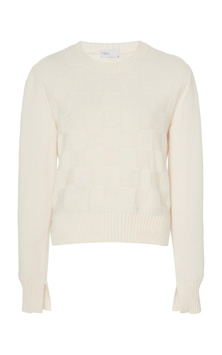 Rosetta Getty Checkered-stitch Cotton-blend Sweater