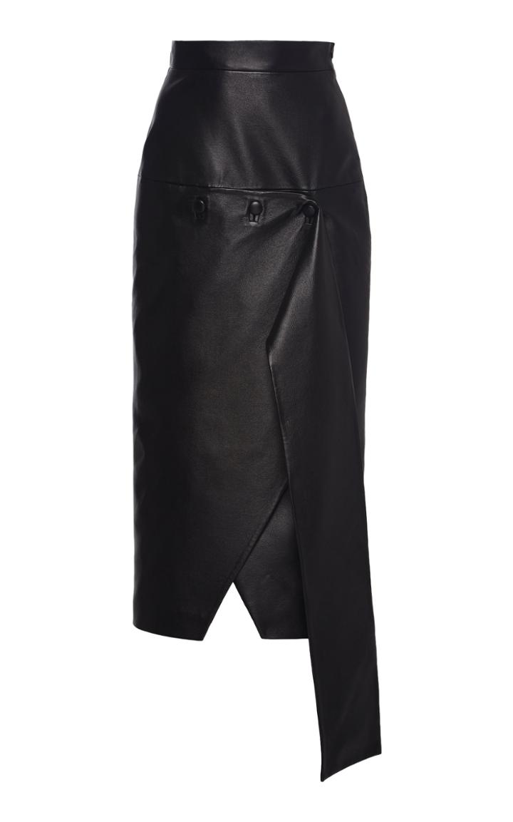 Matriel Asymmetrical Faux Leather Skirt
