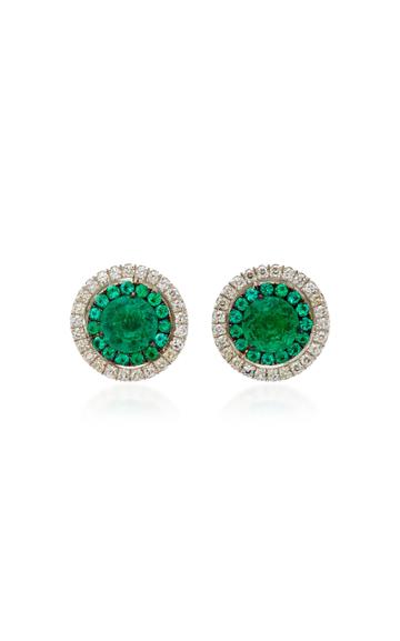 Martin Katz Emerald & Diamond Target Stud Earrings