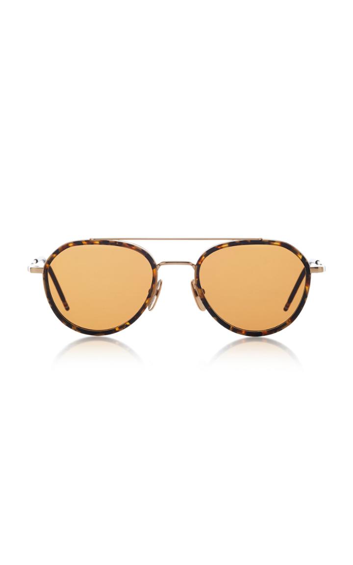 Thom Browne Sun Tortoiseshell Aviator Sunglasses
