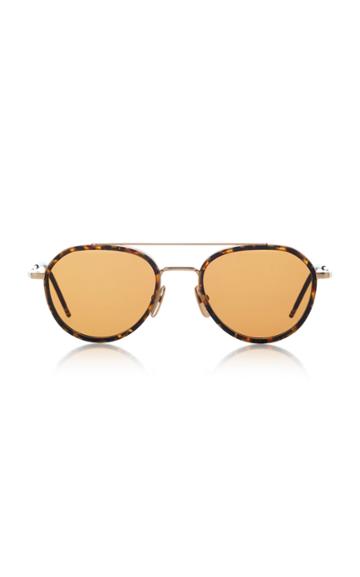 Thom Browne Sun Tortoiseshell Aviator Sunglasses