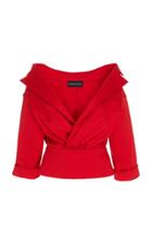 Moda Operandi Brandon Maxwell Collar-detailed Crepe De Chine Top Size: 4