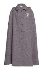 Luisa Beccaria Tweed Cape With Embroidery