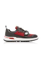 Prada Novo Calf Bike 1 Two-tone Leather, Rubber And Mesh Sneakers