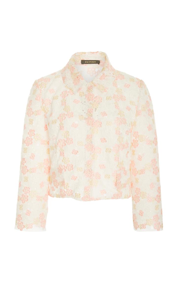 Zac Posen Daisy Lace Fitted Jacket
