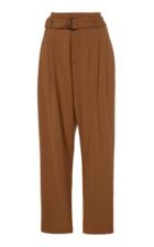 Brunello Cucinelli Cropped Belted Stretch-wool Pants
