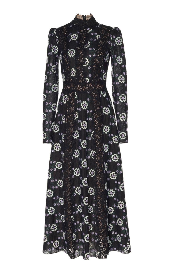 Giambattista Valli Floral Silk Blend Midi Dress
