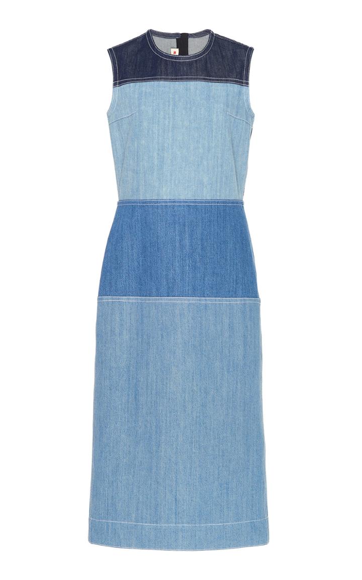 Marni Sleeveless Cotton Denim Midi Dress