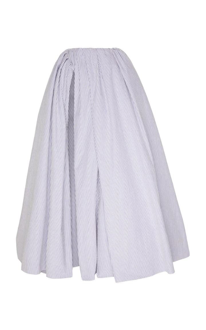 Moda Operandi Brandon Maxwell Side-slit Draped Linen Maxi Skirt Size: 0