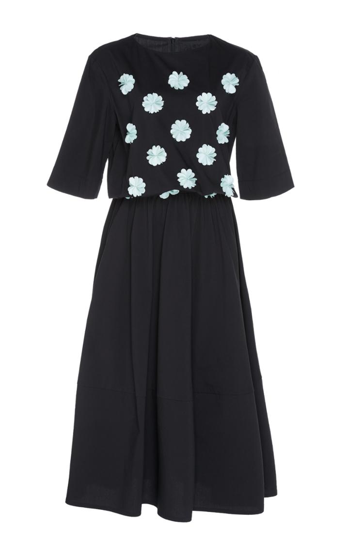 Paskal Short Sleeve Dress With Floral Applique