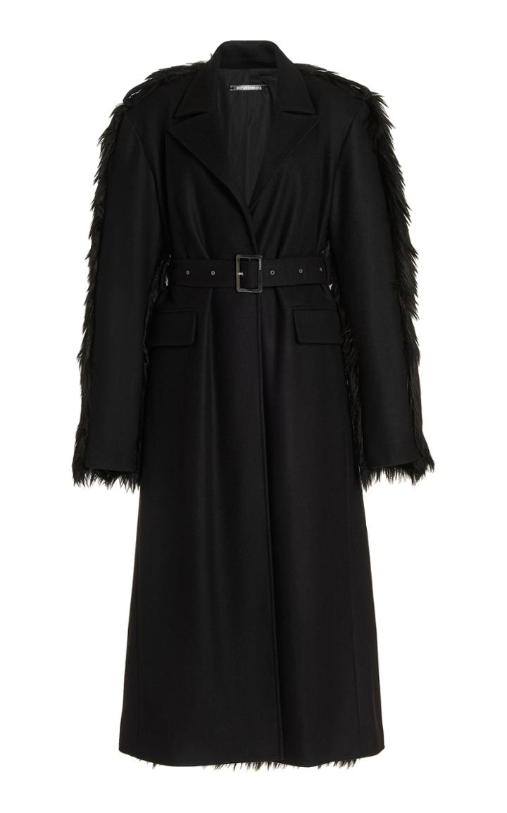 Moda Operandi Boyarovskaya Faux Fur-trimmed Wool-blend Coat