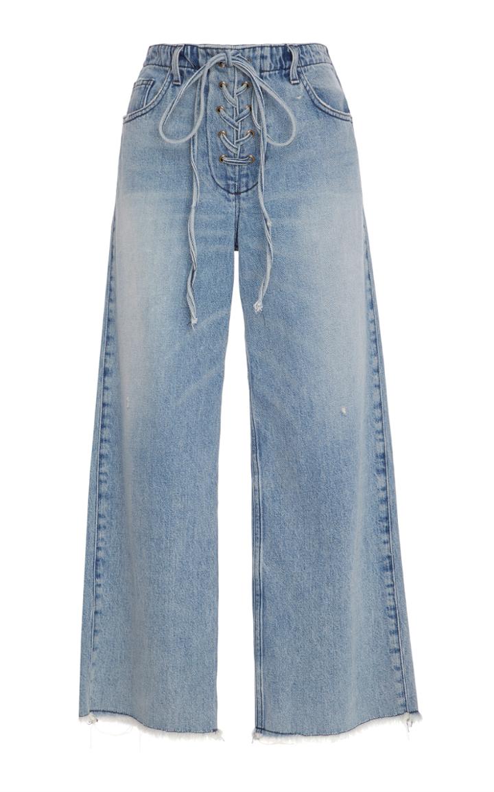 A.l.c. Lace-up Cropped Wide-leg Jeans