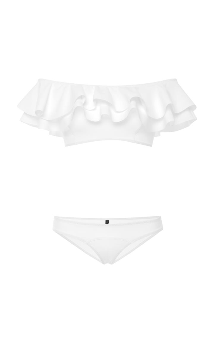 Lisa Marie Fernandez Mira Ruffled Off-the-shoulder Bikini