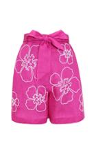 All Things Mochi Helly Linen Embroidered Shorts