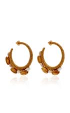 Oscar De La Renta Embellished Hoop Earrings