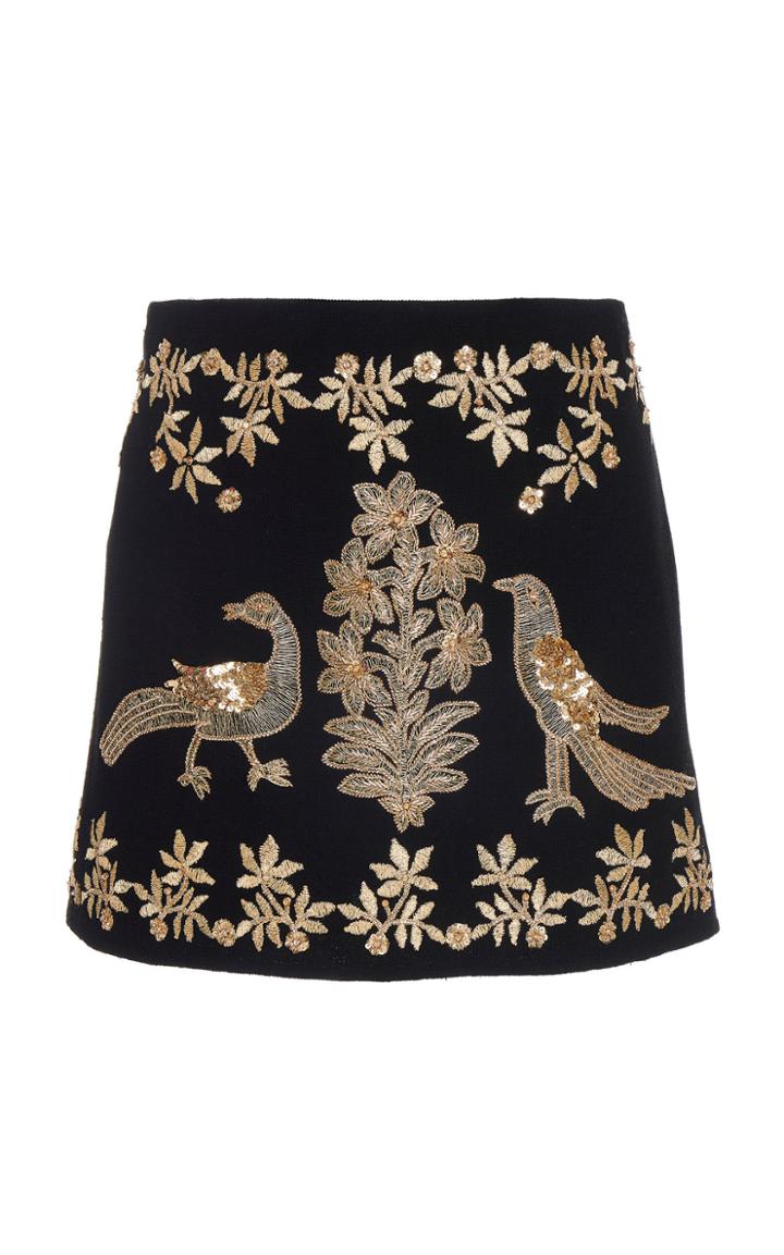 Oscar De La Renta Embroidered A-line Mini Skirt