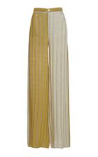 Sandra Mansour Riviera Metallic Stripe Silk-blend Pants