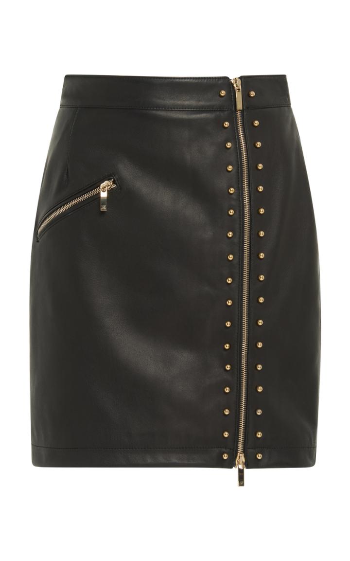 Blumarine Studded Leather Mini Skirt