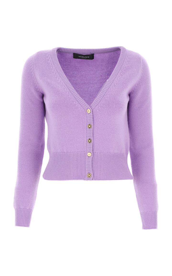 Moda Operandi Versace Cropped Cashmere Cardigan