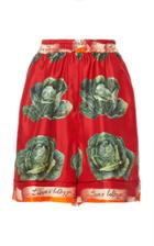 Dolce & Gabbana High Waisted Cabbage Print Shorts