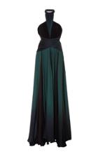 Oday Shakar Silk Georgette Ombre Pleated Gown