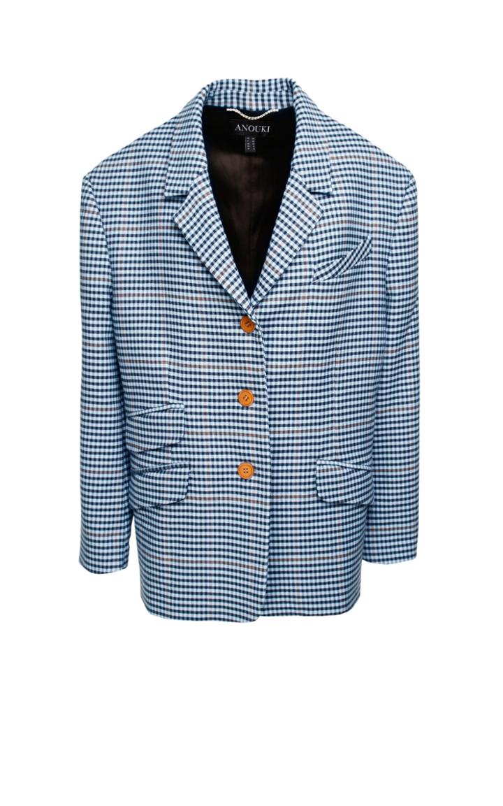 Anouki Wool Blend Checkered Jacket