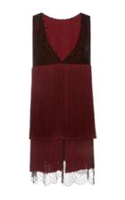 Prabal Gurung V-neck Fringe Silk Mini Dress