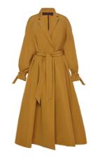 Martin Grant Belted Pleated Crepe Trench Coat