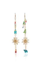 Carolina Herrera Multi Charm Chain Earrings