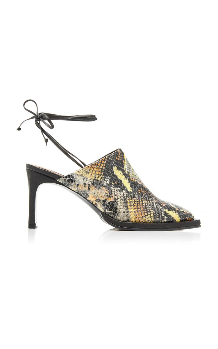 Reike Nen Python Embossed Leather Mules