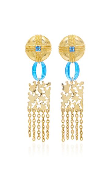 Lulu Frost M'o Exclusive Vintage Blue Glass Earrings