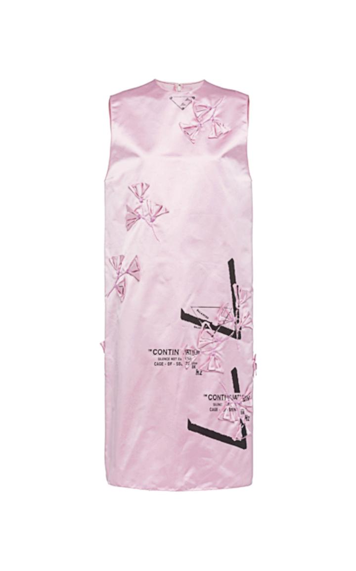 Moda Operandi Prada Embroidered Silk Sheath Dress