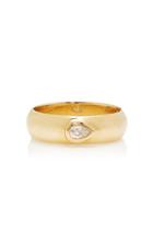 Zoe Chicco 14k Half Round Ring With Bezel Set Pear Diamond