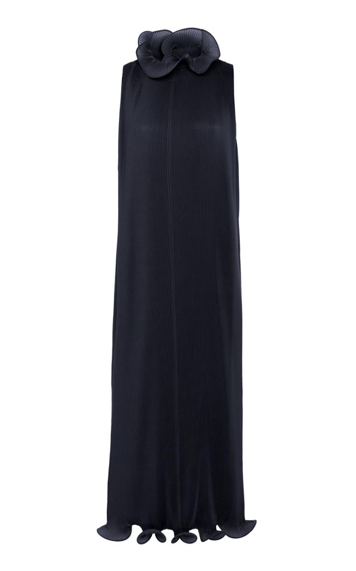 Tibi Pleated Ruffled Pliss Midi Dress Size: S