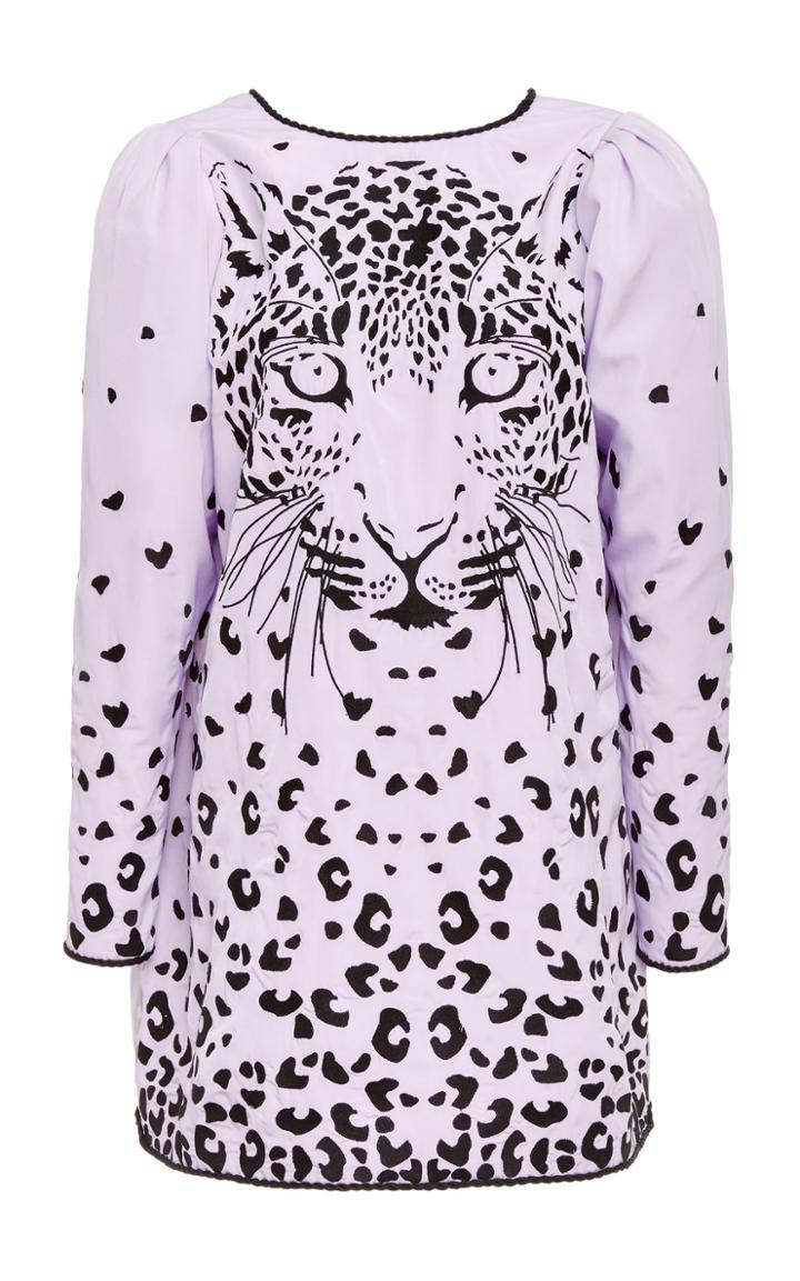 Yuliya Magdych Guepard Fully Embroidered Mini Dress