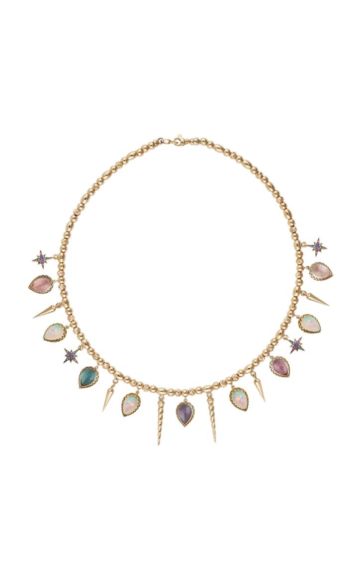 Moda Operandi Venyx Tourmaline And Opal Narwhal Necklace