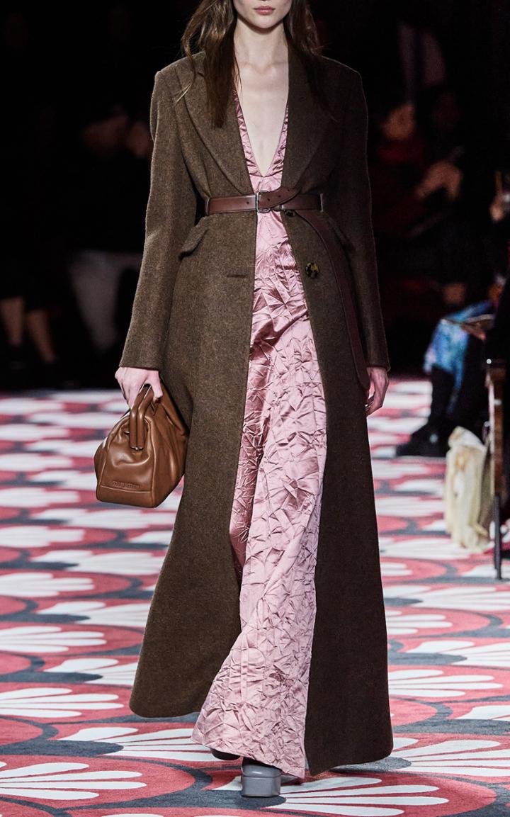 Moda Operandi Miu Miu Maxi-length Single Breasted Wool Coat
