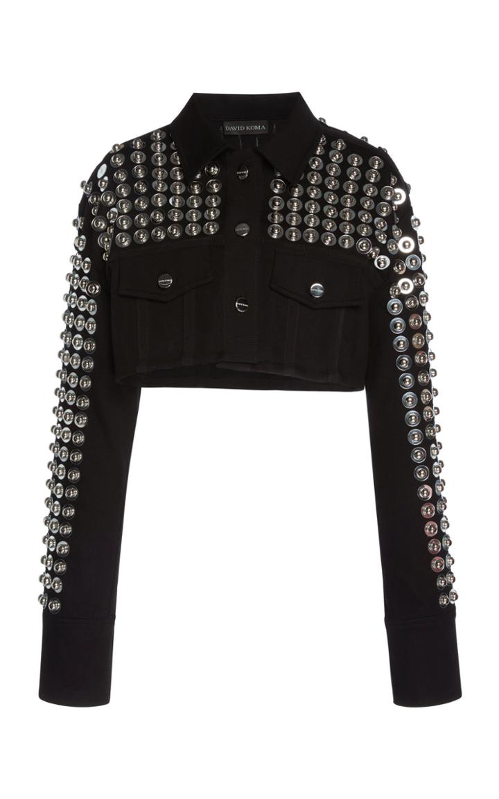 David Koma Plexi Metal Embellished Jacket