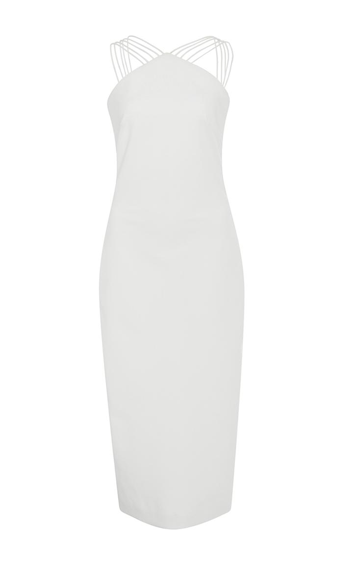 Cushnie Et Ochs Power Viscose Fringe Halter Dress