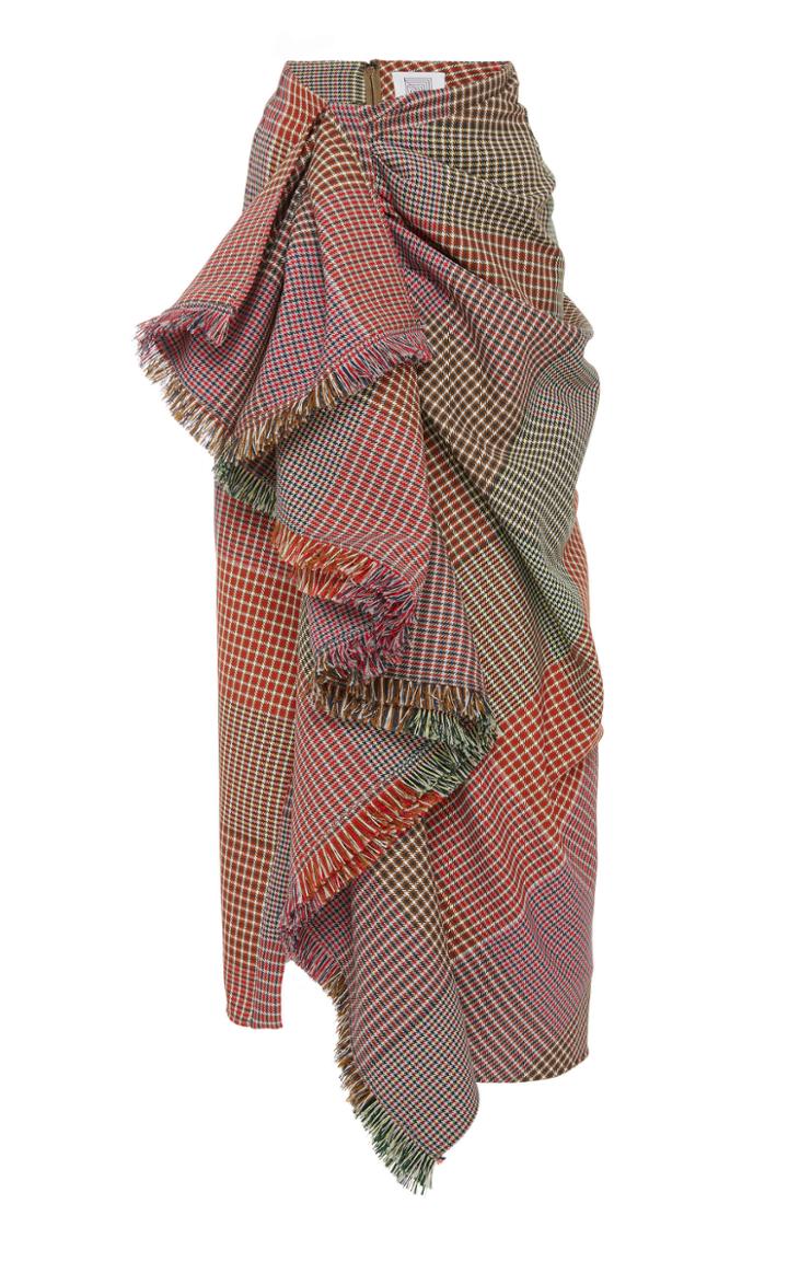 Rosie Assoulin Gathered Ruffle Twill Skirt