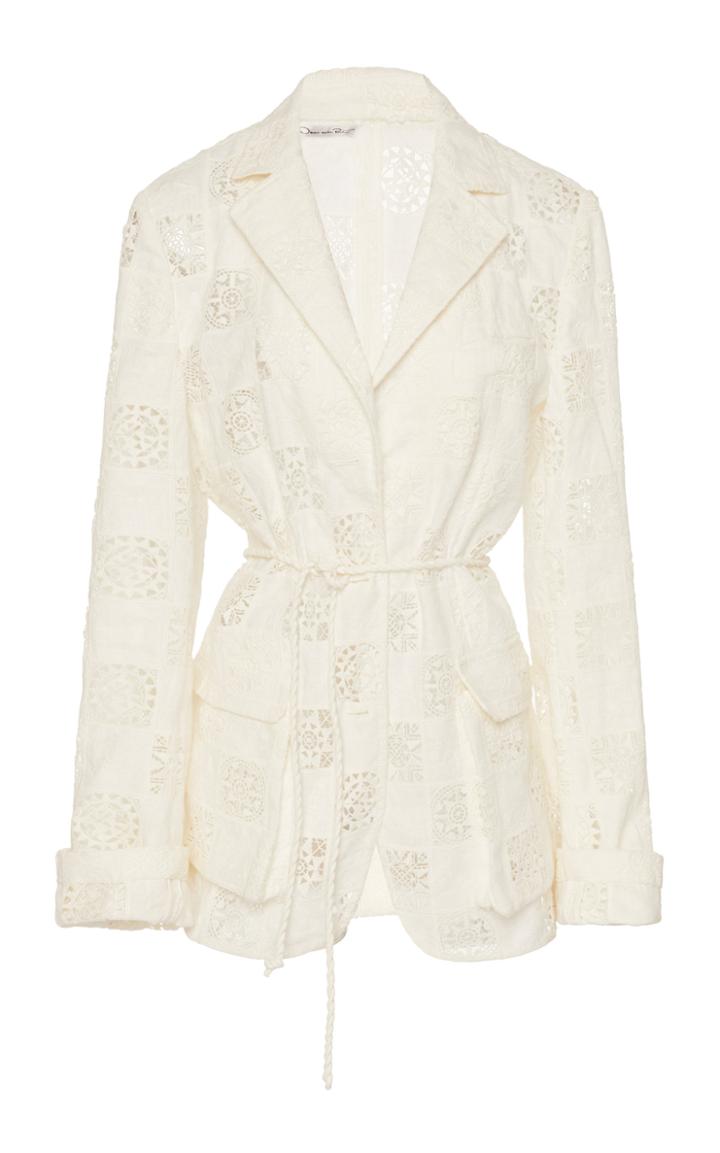Moda Operandi Oscar De La Renta Broderie Anglaise Blazer Size: 6