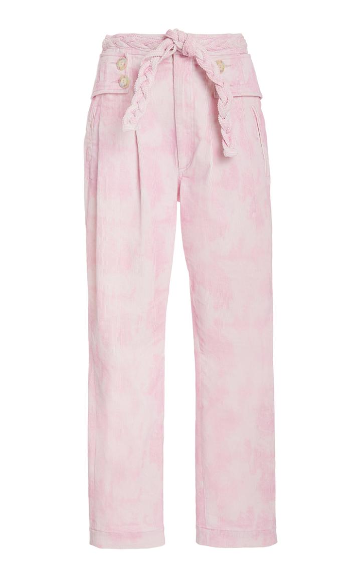 Moda Operandi Loveshackfancy Marika Corduroy Straight-leg Pants
