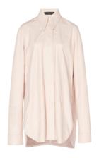 Ellery Wide Collar Leather Button Down